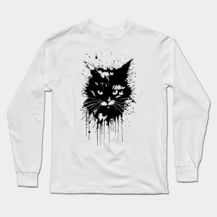 Cat ink splatter Long Sleeve T-Shirt